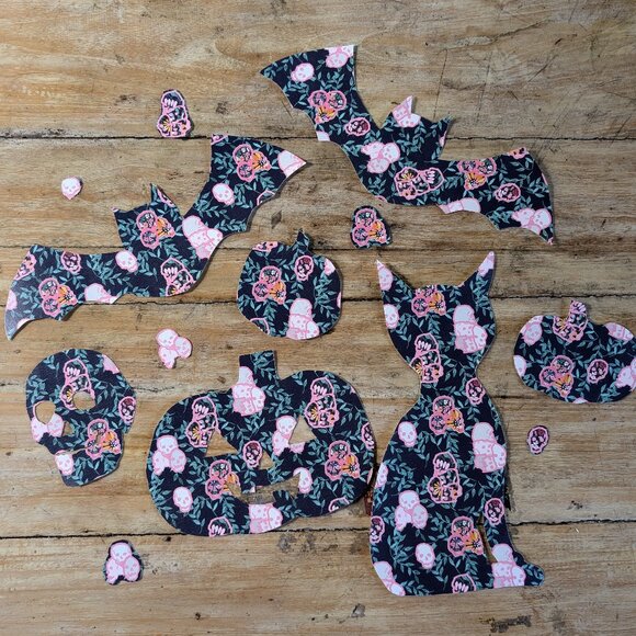 Hand Cut Halloween Autumn Peel and Stick Holiday Decals - Picture 1 of 5